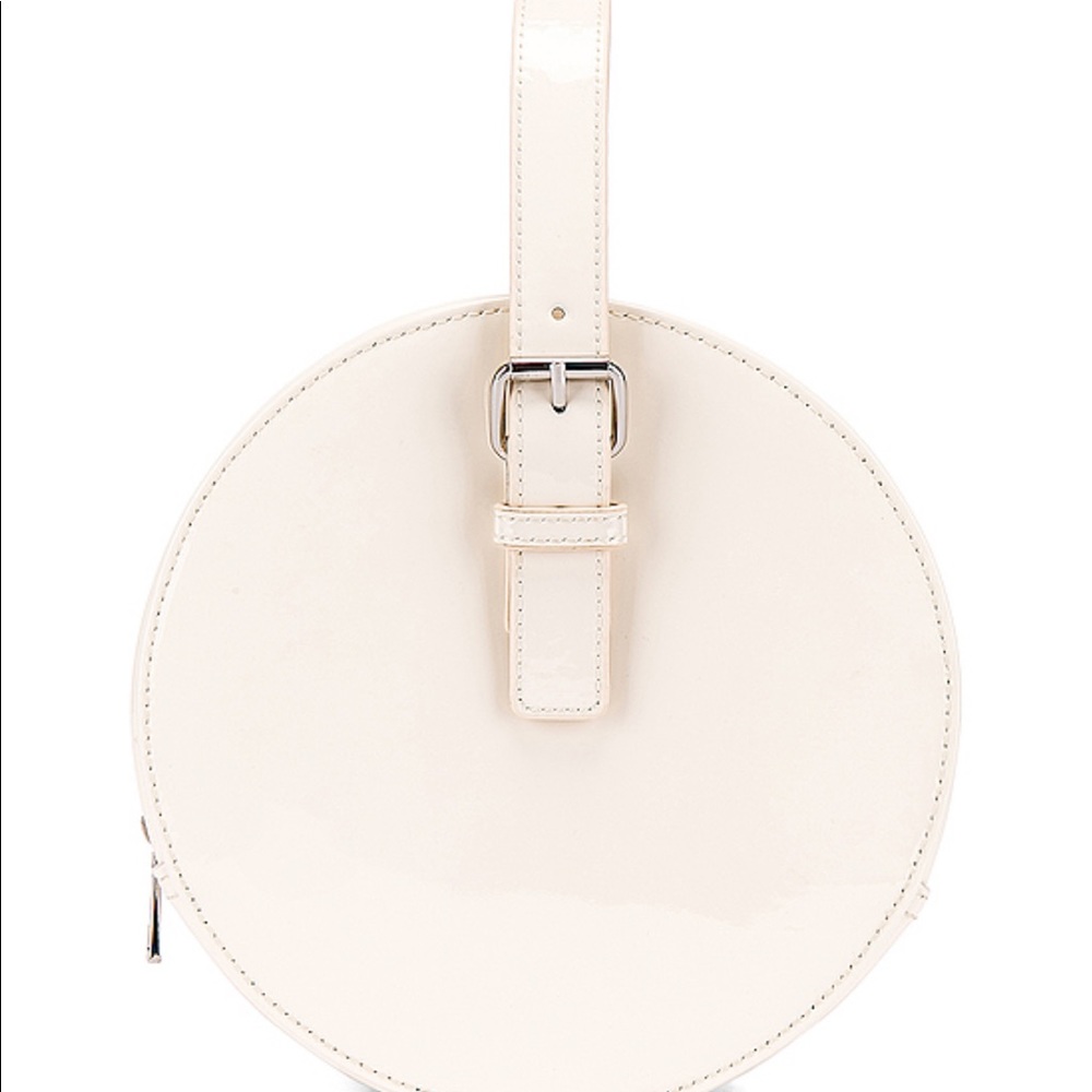 NEW Revolve Lacademie circle bag patent ivory